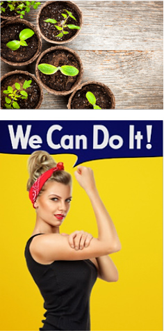 We Can Do It - Graphic with young strong blonde woman -coronavirus awareness