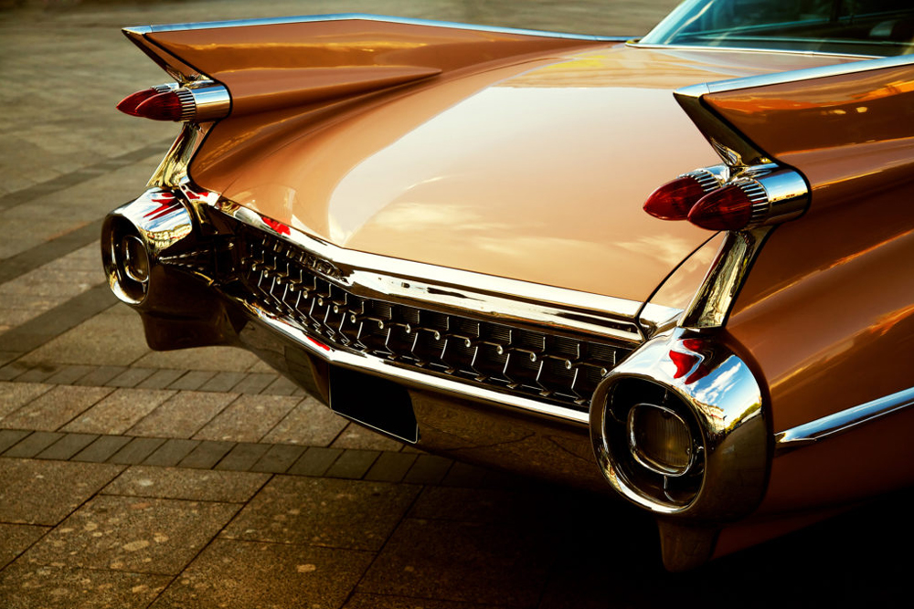 Detailed restoration of a classic american muscle car with beautiful paint job